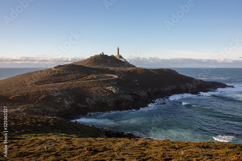 Faro de Cabo Vilan durante la tarde. Camariñas, Galicia España