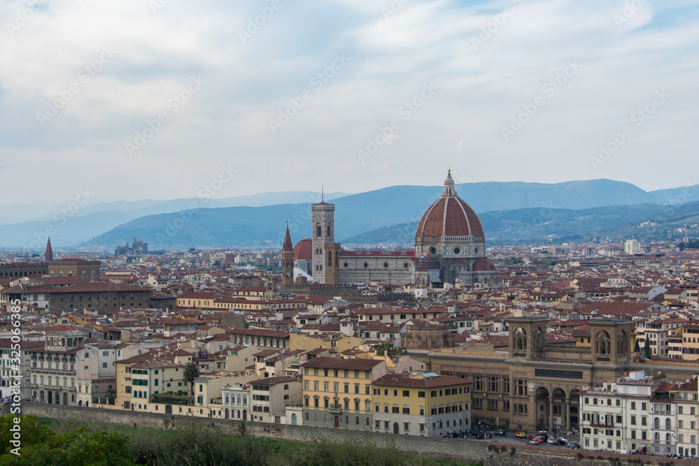 View of Florence city and the dome of Florence Cathedral.