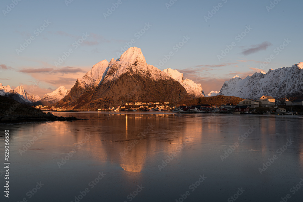 Norwegian Arcitc Fjord Reflection Sunrise 