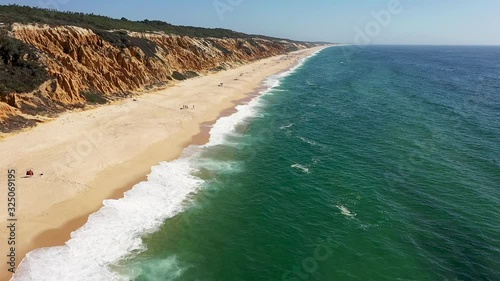 Aerial view of Fontainhas Beach, Costa Vicentina
