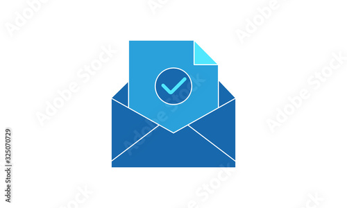 Approved mail icon for verified letters or messages