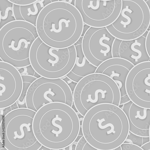 American dollar silver coins seamless pattern. Bol