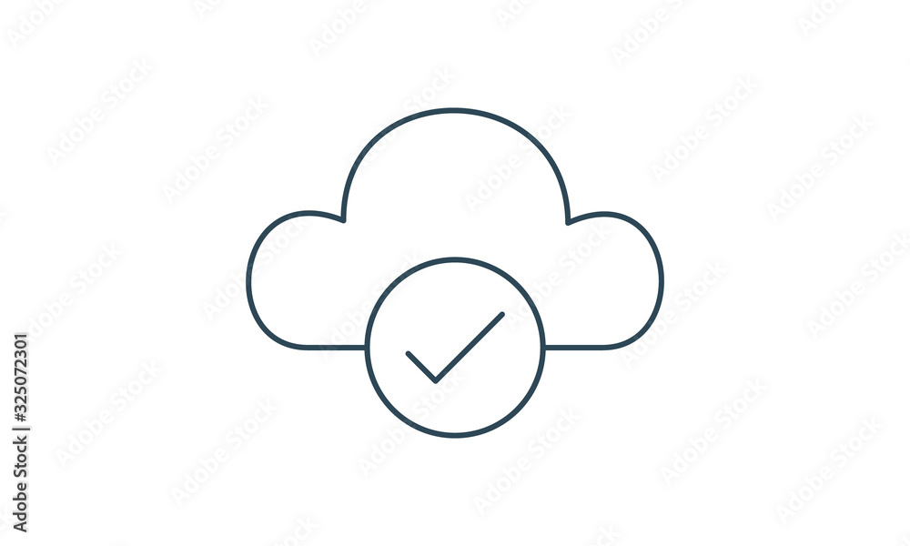 Cloud with check mark icon for cloud services and verification Cloud with check mark icon for cloud services and verification