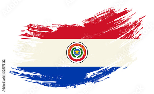 Paraguayan flag grunge brush background. Vector illustration.