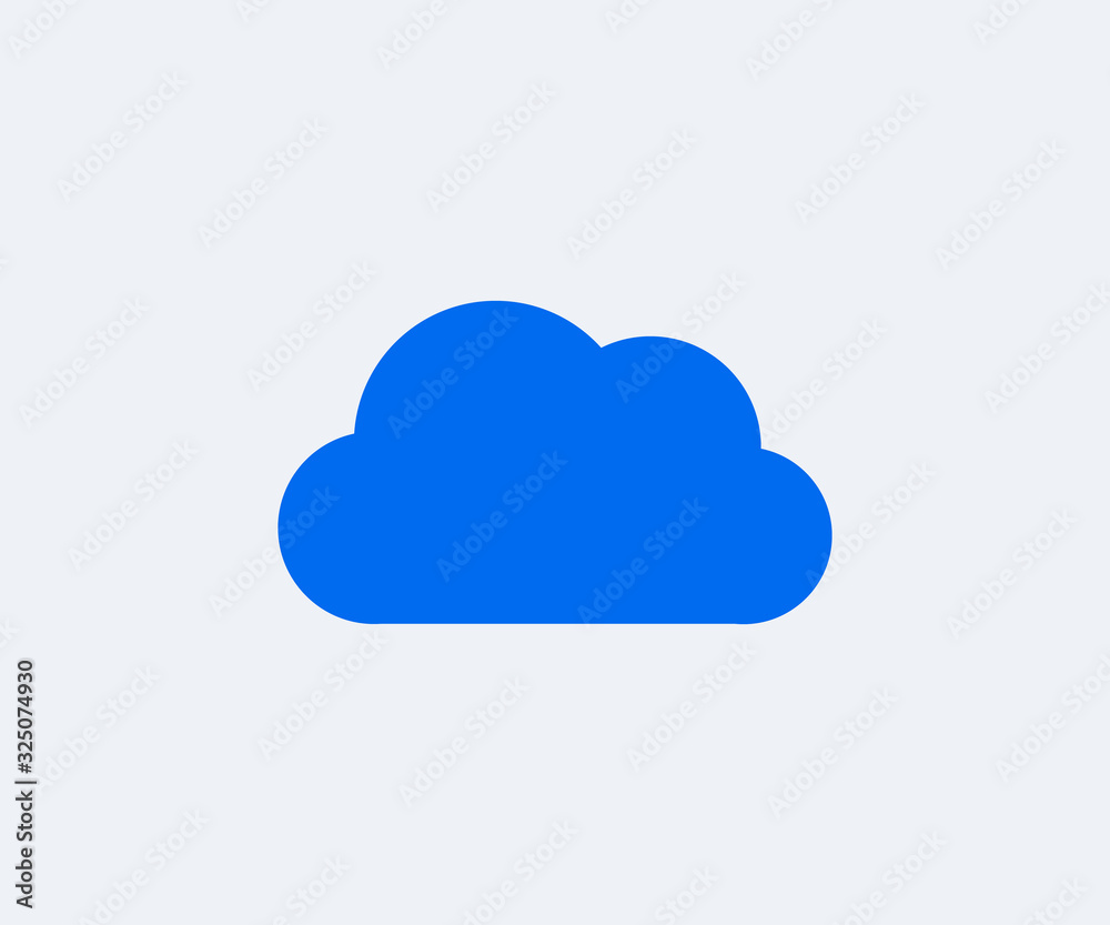 flat icon of cloud. vector. smooth clean lines of cloud blue shape. flat icon of cloud. vector. smooth clean lines of cloud blue shape.