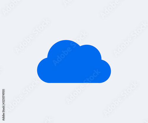 flat icon of cloud. vector. smooth clean lines of cloud blue shape.