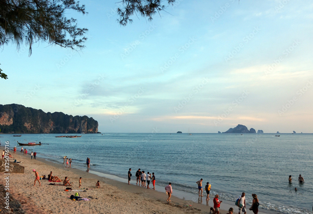Krabi, Thailand - 14th March 2018 : Peaceful and relax near Ao Nang Beach in the afternoon in Krabi, Thailand