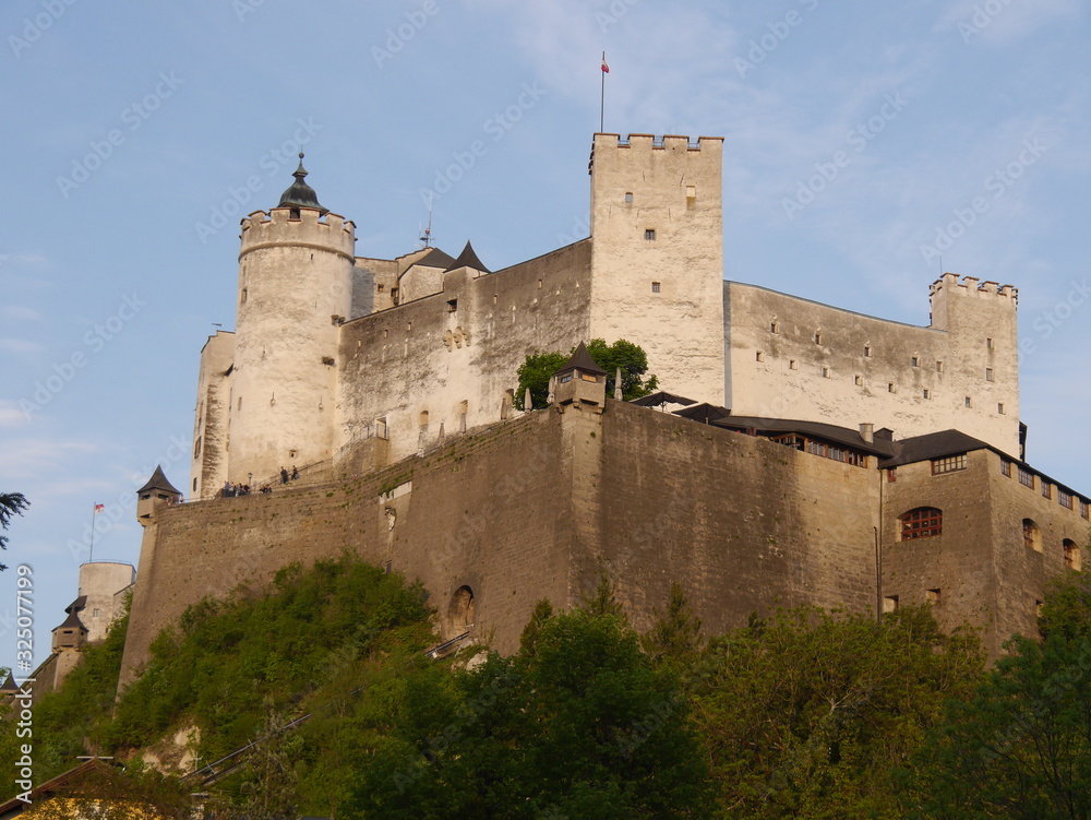 Landscape with a view of Salzburg and Salzburg Castle.