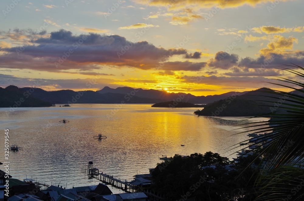 Sunset view from the Hill in Coron Town, Busuanga