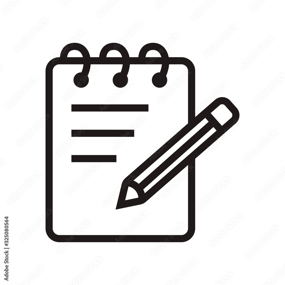 Notepad, notebook icon in trendy outline style design. Vector graphic illustration. Suitable for website design, logo, app, and ui. Editable vector stroke. EPS 10. Notepad, notebook icon in trendy outline style design. Vector graphic illustration. Suitable for website design, logo, app, and ui. Editable vector stroke. EPS 10.