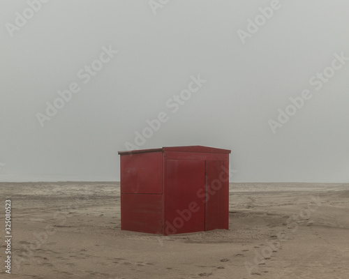 red box on blue background