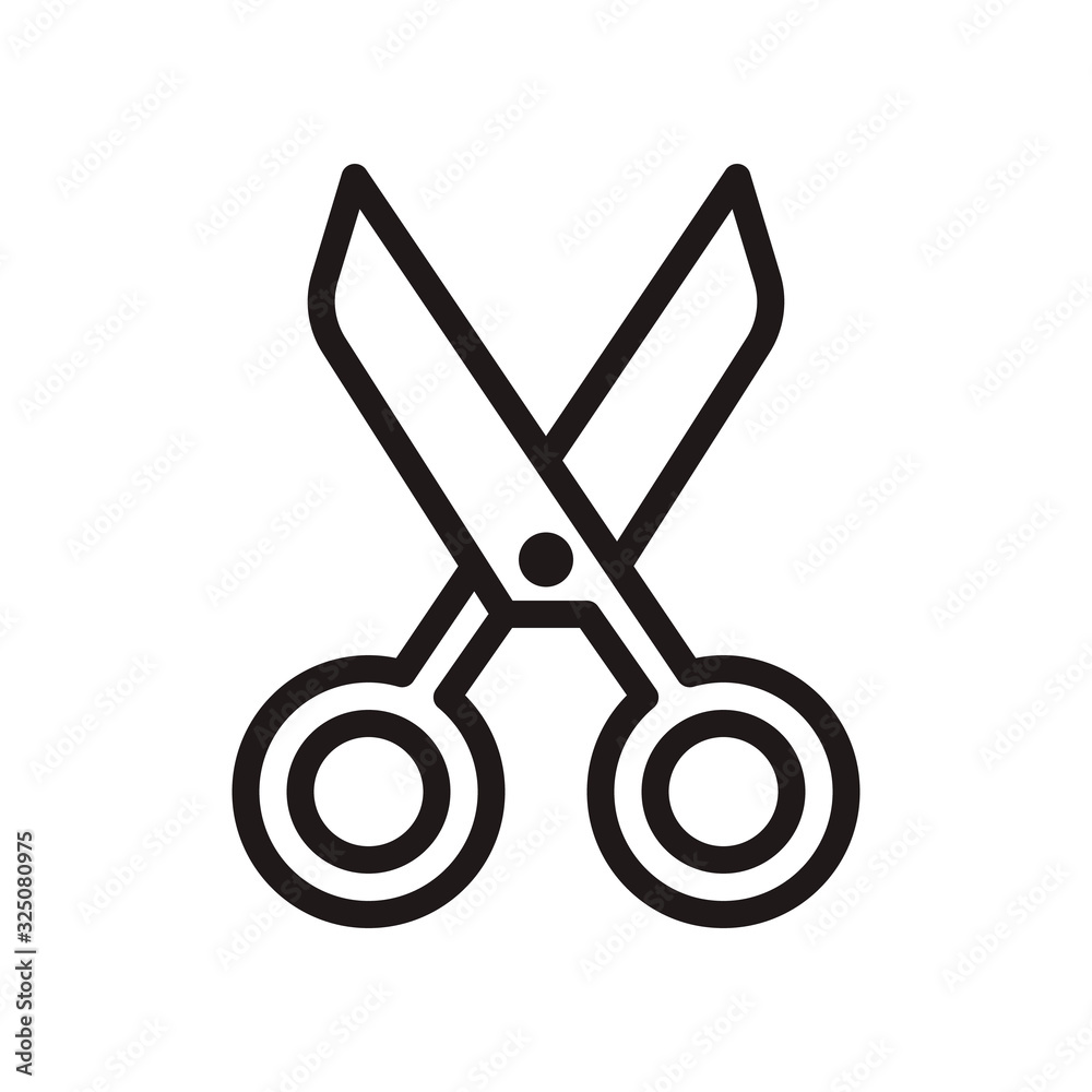 Scissors icon in trendy outline style design. Vector graphic illustration. Scissors icon for website design, logo, and ui. Editable vector stroke. EPS 10. Scissors icon in trendy outline style design. Vector graphic illustration. Scissors icon for website design, logo, and ui. Editable vector stroke. EPS 10.