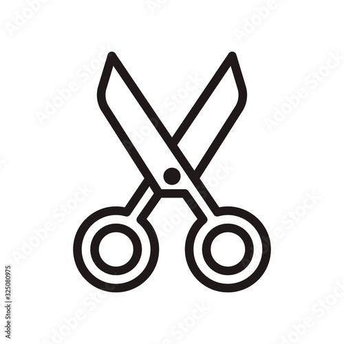 Scissors icon in trendy outline style design. Vector graphic illustration. Scissors icon for website design, logo, and ui. Editable vector stroke. EPS 10.