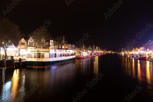 Warnemuende harbor at night © fuchsphotography