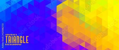 yellow and blue abstract triangle pattern banner design