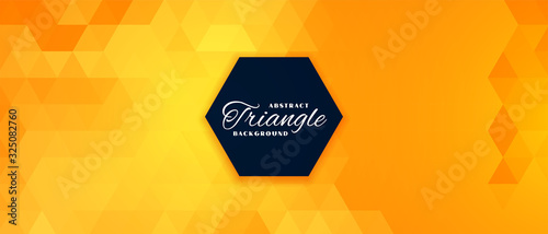bright yellow triangle pattern banner abstract design