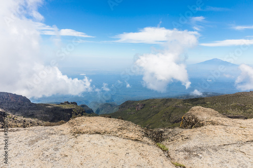 View from the Lemosho trail, the most scenic trail on mount Kilimanjaro, Tanzania