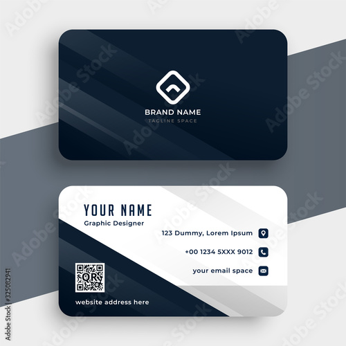 clean simple business card template modern design