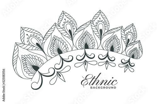 indian henna style floral decoration design background
