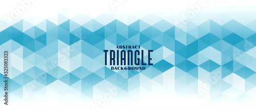 abstract blue triangle grid pattern banner design