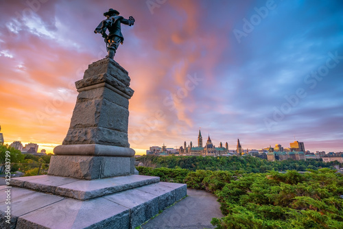 A statue at Nepean Point in Ottawa Canada photo