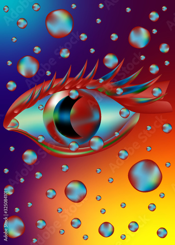 Auge Orange Lila