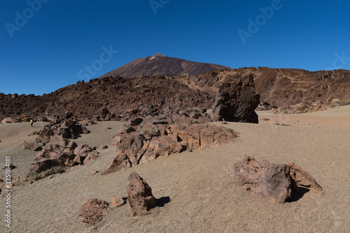 Martian landscape on the eastern slopes of Montana Blanca Mirador las Minas de San Jose, Teide National park, Tenerife, Canary islands, Spain photo