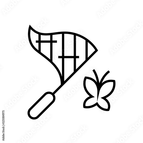 Butterfly - net line icon, concept illustration, outline symbol, vector sign, linear symbol.