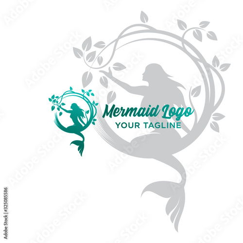 logo mermaid nature beauty