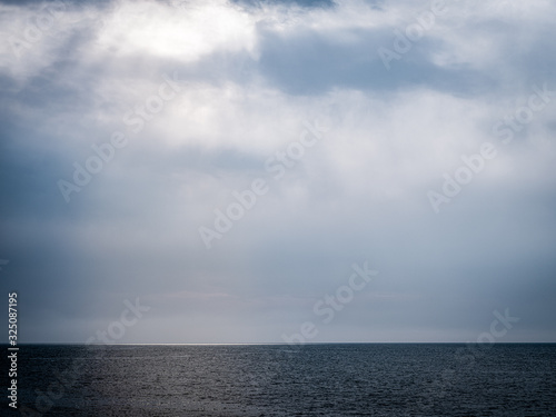 Calm Sea Ocean And Blue Sky Background. High resolution