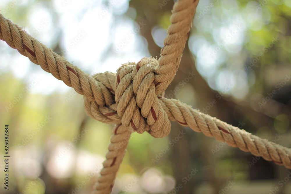 rope string cord knot closeup for background