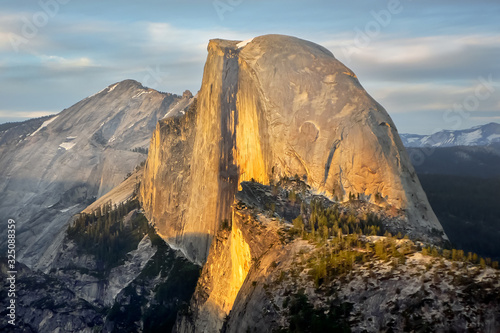 Half Dome in Yosemite National Park at sunset