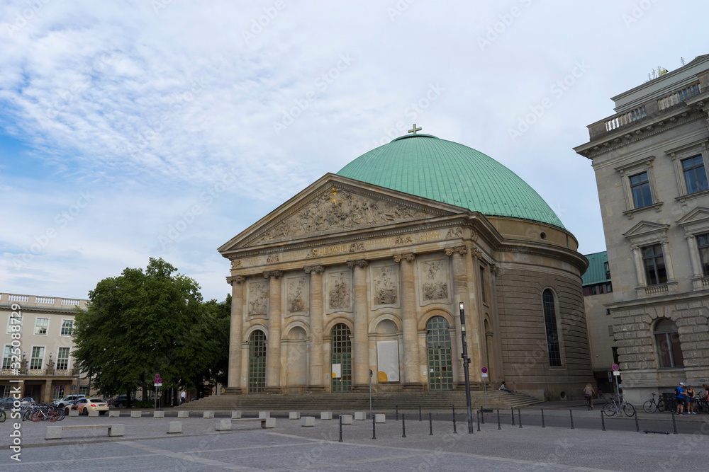 Fototapeta premium St. Hedwig's Cathedral is a Roman Catholic cathedral on the Bebelplatz in Berlin, Germany.