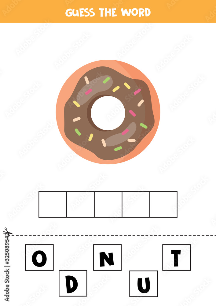 Elementary crossword for kids. Guess the word donut Elementary crossword for kids. Guess the word donut