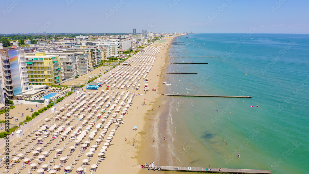 Italy, Jesolo. Lido di Jesolo, or Jesolo Lido, is the beach area of the ...