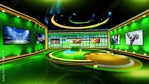   Sports 3D rendering background is perfect for any type of news or information presentation