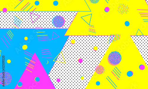 80s background. Abstract dots. Memphis pattern.