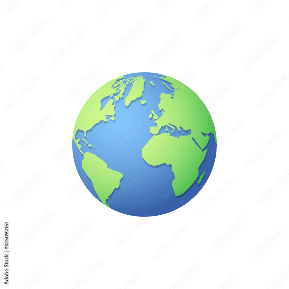 Earth icon. Flat design vector illustration for web banner, web and mobile, infographics. Vector icon on isolated background Earth icon. Flat design vector illustration for web banner, web and mobile, infographics. Vector icon on isolated background