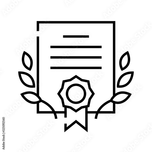 Business certification line icon, concept sign, outline vector illustration, linear symbol.