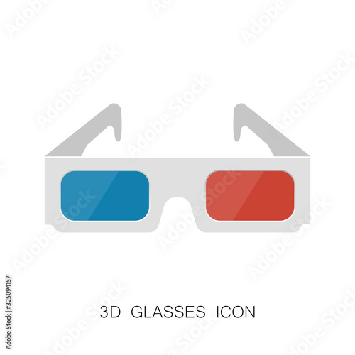 3D Cinema Glasses Icon isolated on White