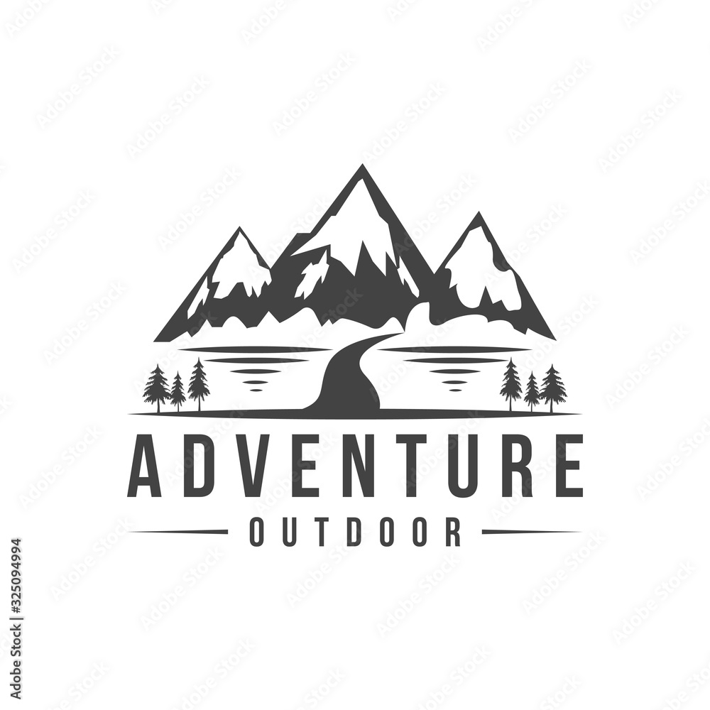 Mountain expedition adventure logo
