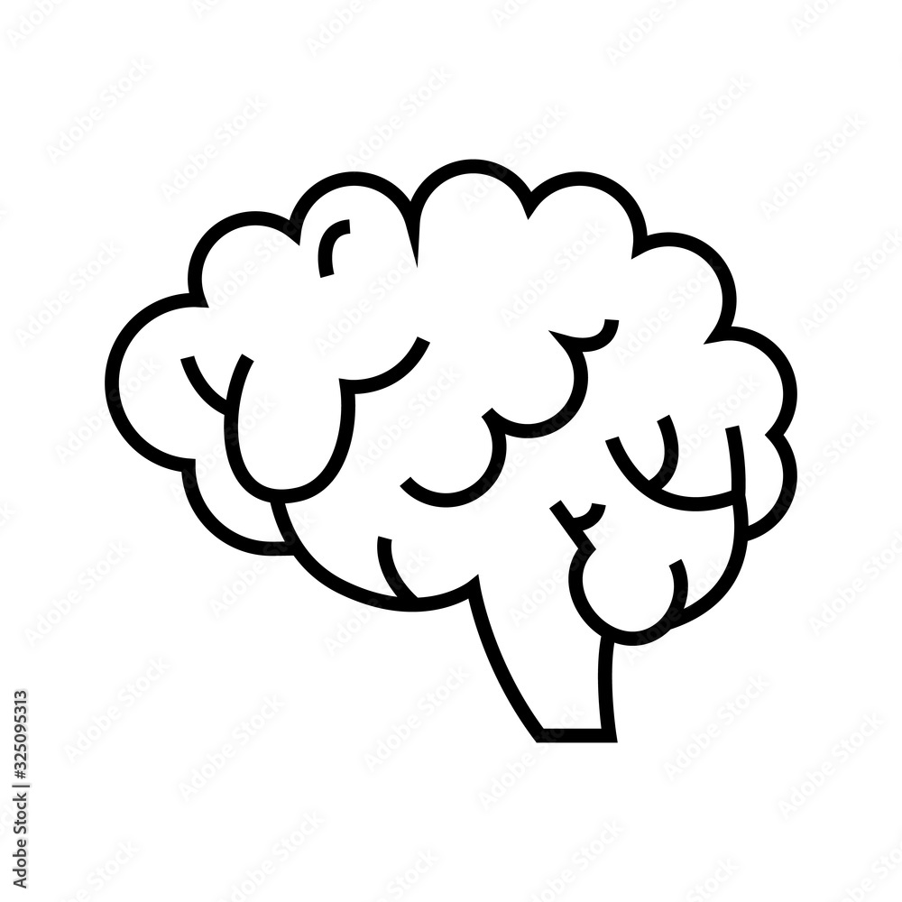 Brain line icon, concept sign, outline vector illustration, linear symbol.