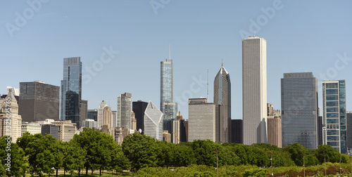 Panorama Chicago. Chicago cityscape. Skyscrapers of Chicago. Chicago downtown cityscape.