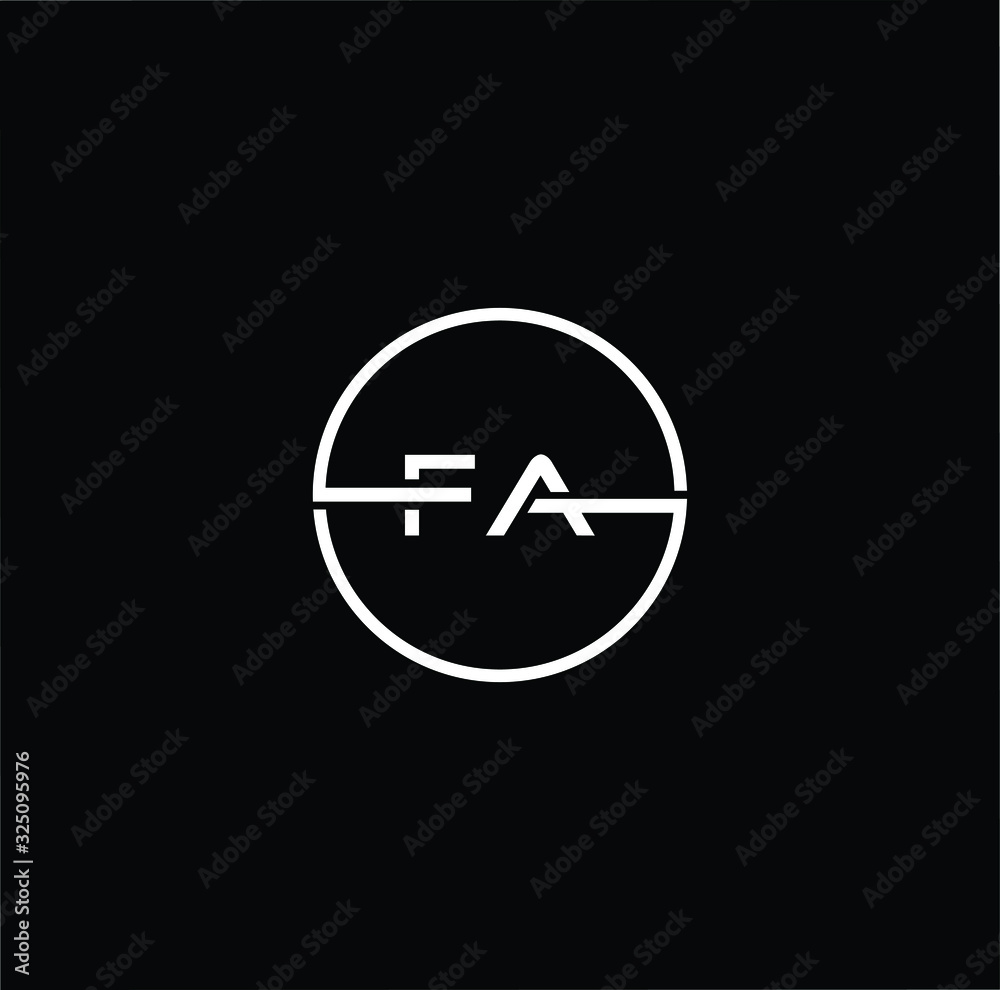 Minimal elegant monogram art logo. Outstanding professional trendy awesome artistic FA AF initial based Alphabet icon logo. White color on black background Minimal elegant monogram art logo. Outstanding professional trendy awesome artistic FA AF initial based Alphabet icon logo. White color on black background