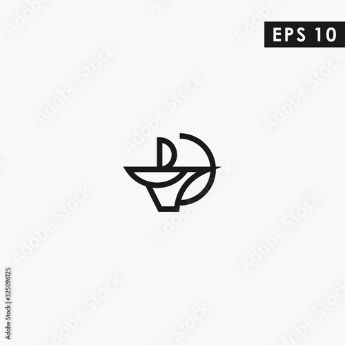 Line Archer Modern Logo Design Vector Template With Flat Style