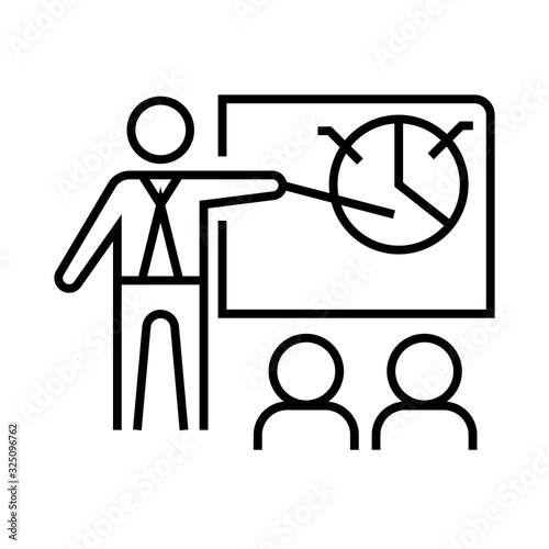 Business coaching line icon, concept sign, outline vector illustration, linear symbol.