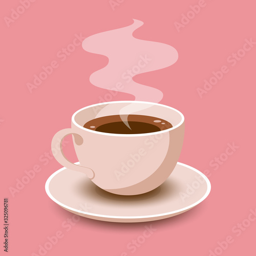 Cup of Fresh Coffee Card Vector Illustration