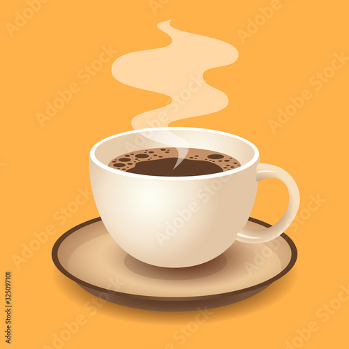 Cup of Fresh Coffee Card Vector Illustration
