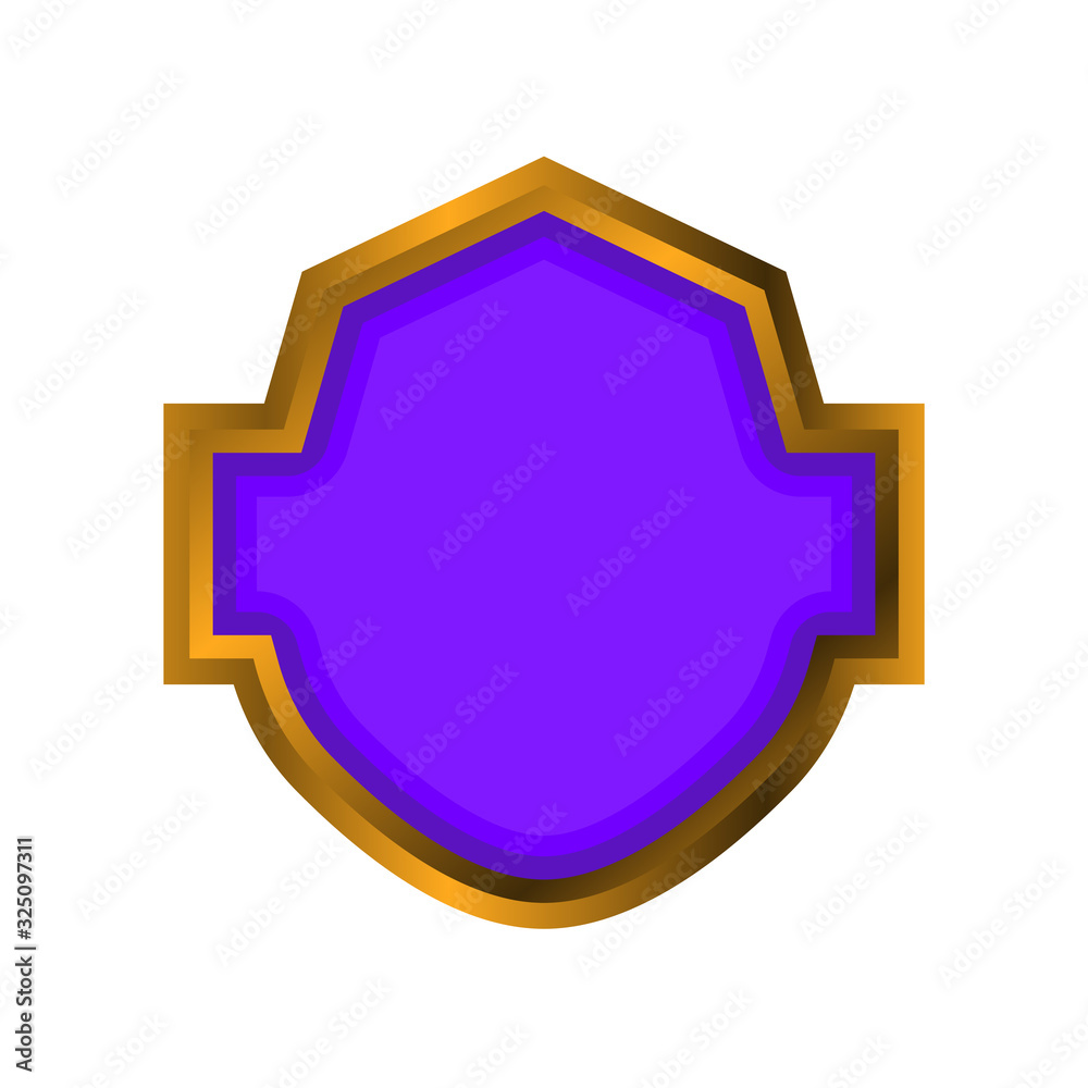 Vector Illustration Purple Gold Badge, luxury, elegant, can be used for Logo, Sticker, Pin, and Emblem, On White Background.