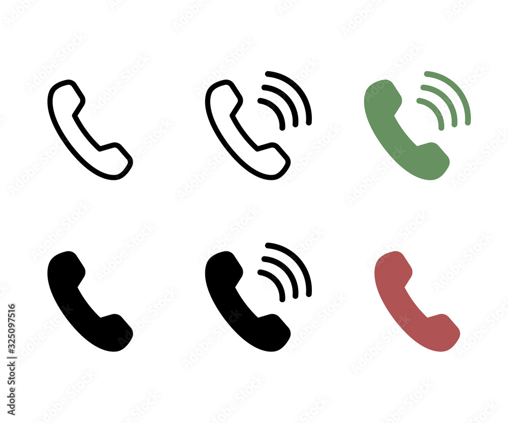 Fototapeta premium 電話のアイコン/通話中/シンプル/おしゃれ